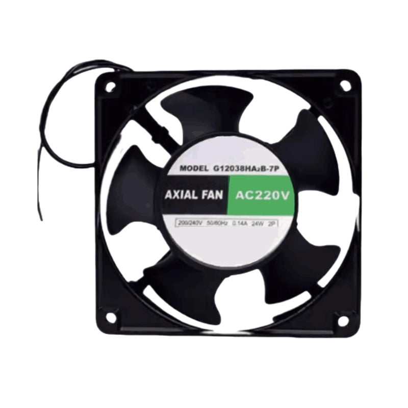 120x120x38mm 24W 220V مروحة تبريد لحام كهربائي بسلكين 0.14A - Image 2