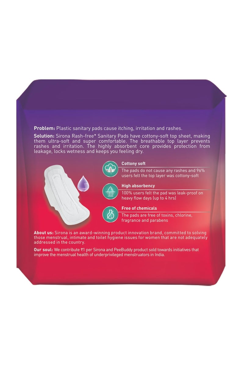 Sirona Cottony Soft Sanitary Pads XL+ With Wings,100% Rash Free 10 Pcs - Image 2