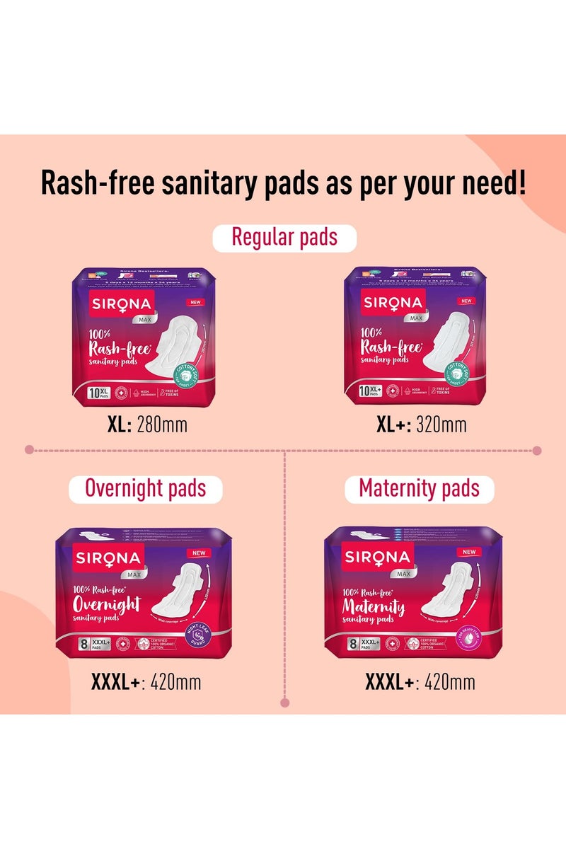 Sirona Cottony Soft Sanitary Pads XL+ With Wings,100% Rash Free 10 Pcs - Image 5