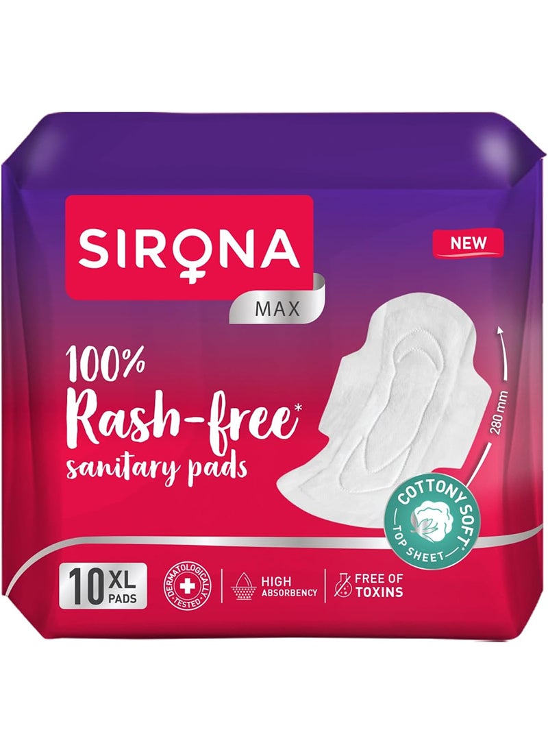 Sirona Cottony Soft Sanitary Pads XL+ With Wings,100% Rash Free - Image 1