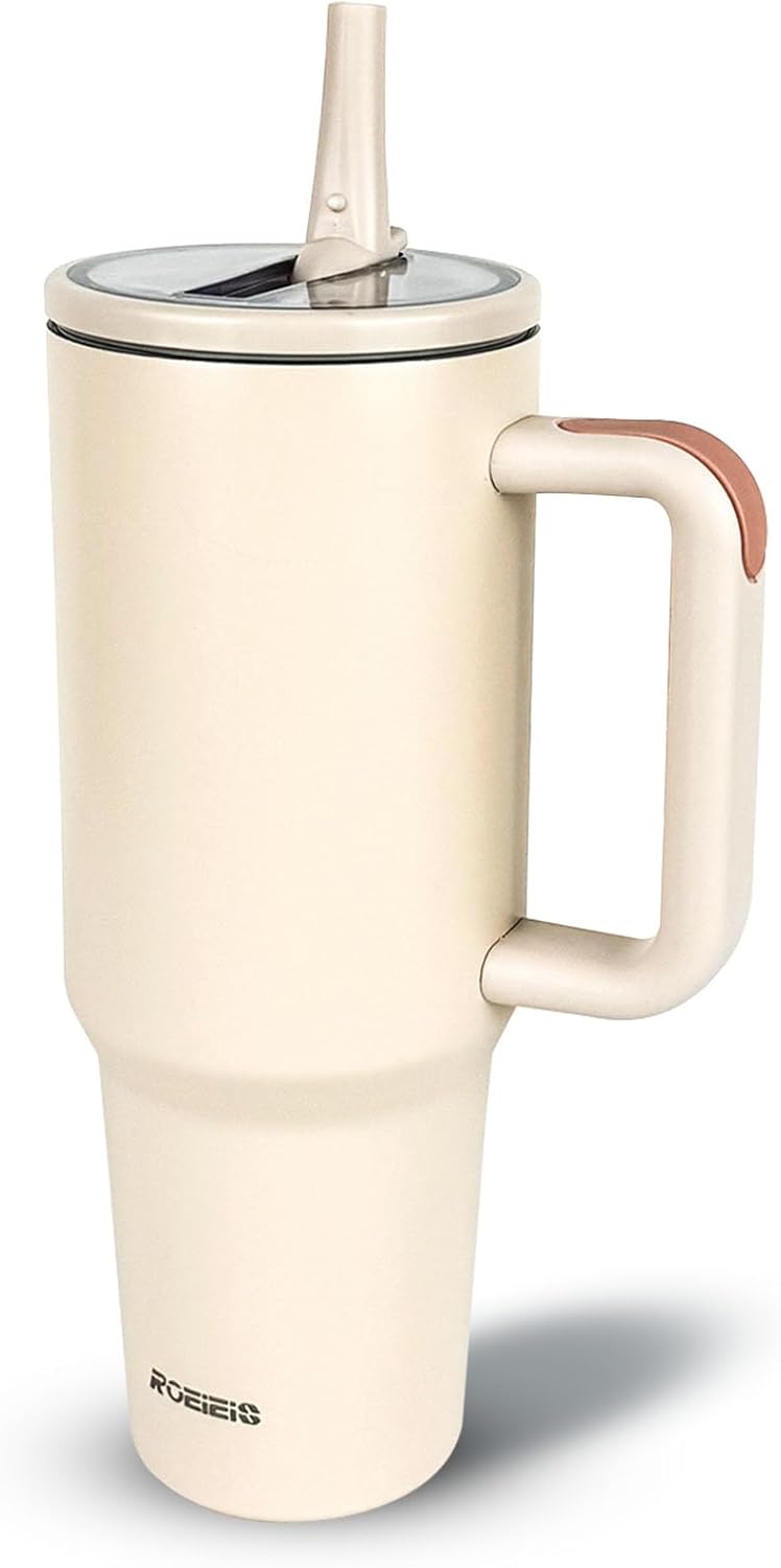 ROEIEIS 40oz Tumbler with Handle and Leak Proof Straw Lid - Image 1