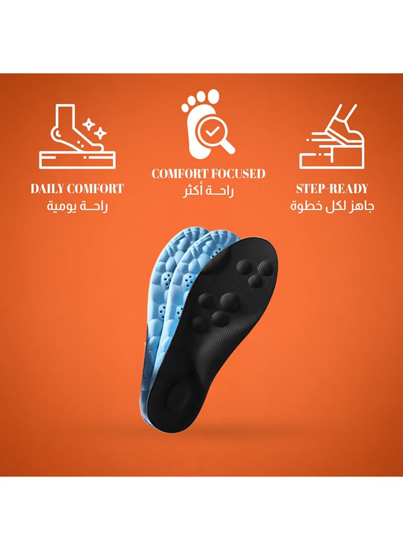 Tishta Orthopedic Shoe Insole - Cushioned Foot Support for Walking - Cut-to-Size Design for Daily Comfort & Shock Absorption - (Black) - (1 Pair) (Memory Foam & PU) - Image 3