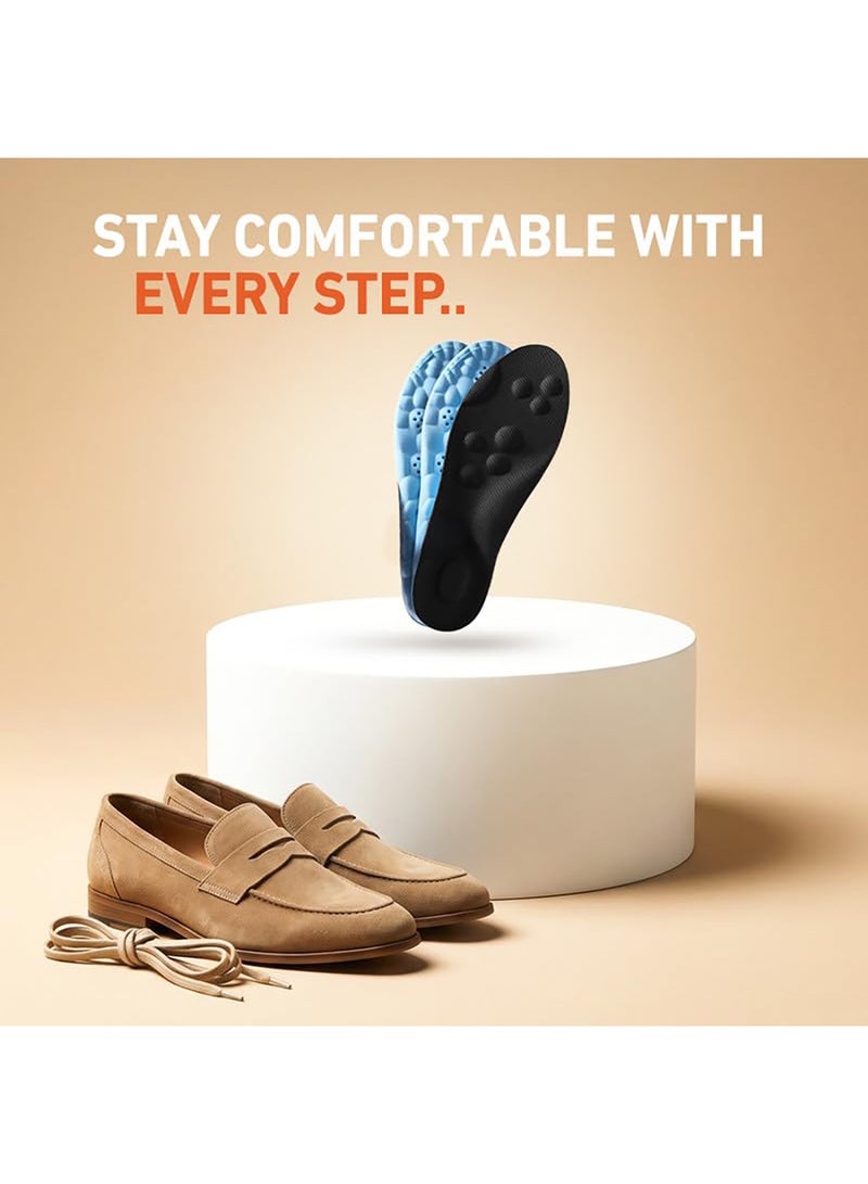 Tishta Orthopedic Shoe Insole - Cushioned Foot Support for Walking - Cut-to-Size Design for Daily Comfort & Shock Absorption - (Black) - (1 Pair) (Memory Foam & PU) - Image 1