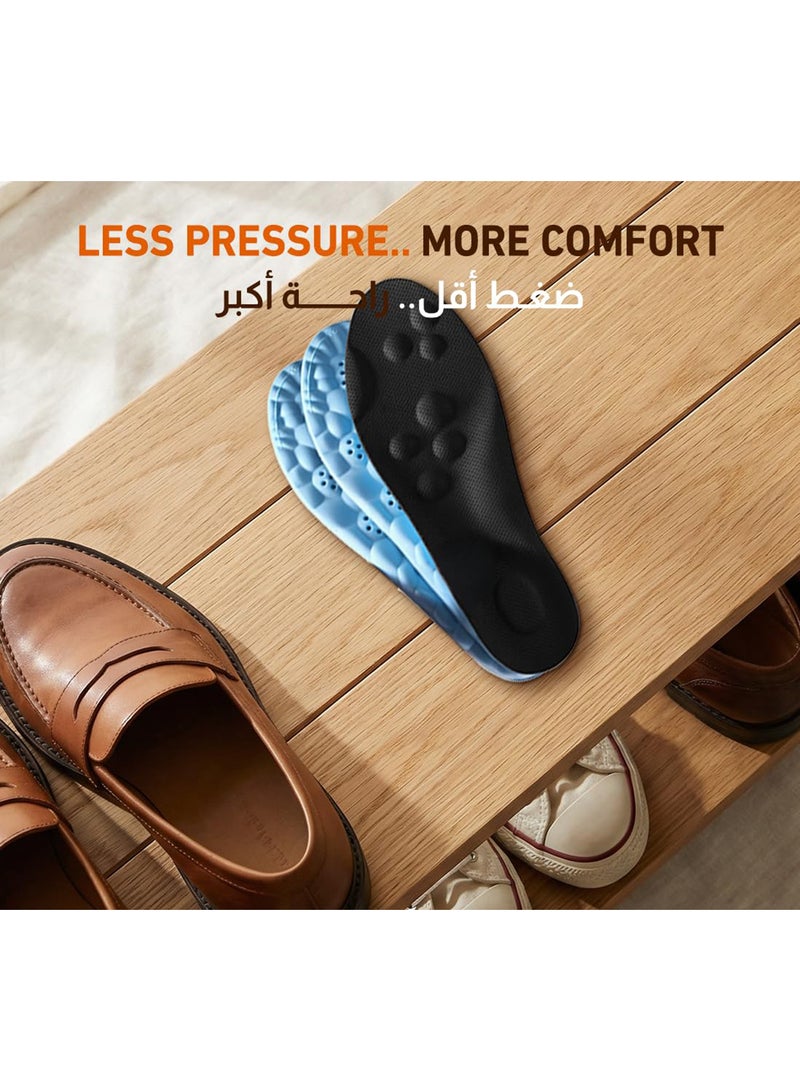 Tishta Orthopedic Shoe Insole - Cushioned Foot Support for Walking - Cut-to-Size Design for Daily Comfort & Shock Absorption - (Black) - (1 Pair) (Memory Foam & PU) - Image 4