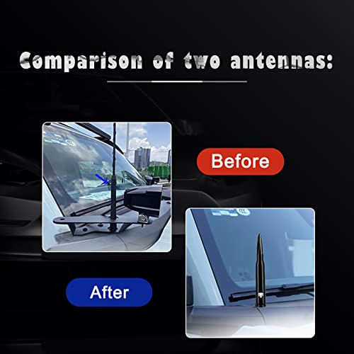 Miytsya Car Truck Bullet Antenna for GM Chevy Silverado 1500 2500 3500 HD Avalanche GMC Sierra 1500 2500 3500 Denali Heavy Duty Pickup Trucks Accessories (Black) - Image 3