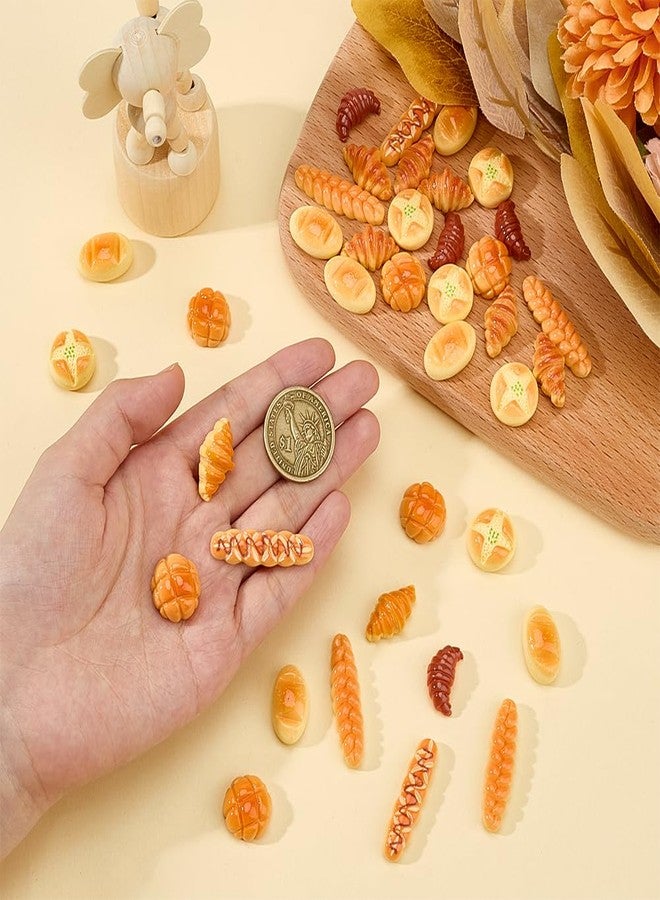 MAYJOYDIY 70Pcs Miniature Food Bread Dollhouse Bakery Bread Croissant Accessories Tiny Resin Things Mini Kitchen Micro Landscaping Decoration for DIY Craft Home Kitchen Garden Display Props - Image 3