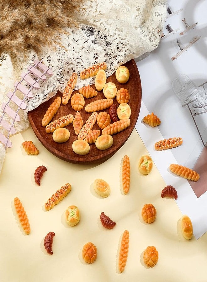 MAYJOYDIY 70Pcs Miniature Food Bread Dollhouse Bakery Bread Croissant Accessories Tiny Resin Things Mini Kitchen Micro Landscaping Decoration for DIY Craft Home Kitchen Garden Display Props - Image 4