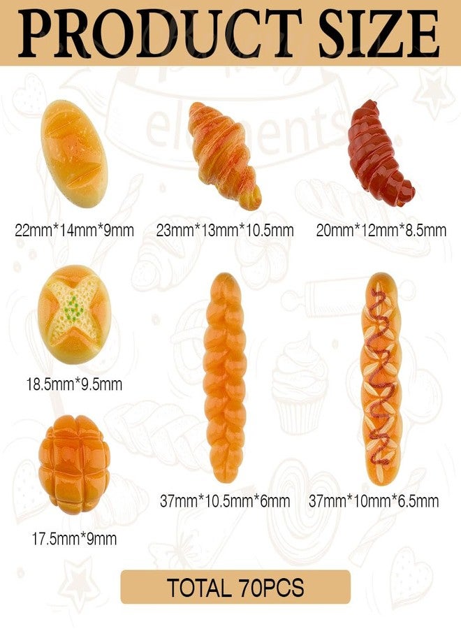 MAYJOYDIY 70Pcs Miniature Food Bread Dollhouse Bakery Bread Croissant Accessories Tiny Resin Things Mini Kitchen Micro Landscaping Decoration for DIY Craft Home Kitchen Garden Display Props - Image 2