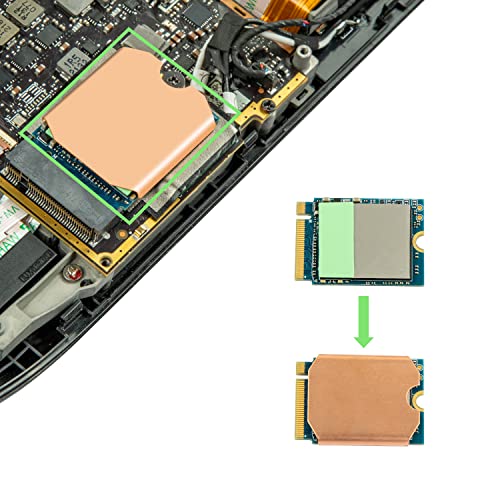 JOYJOM Heatsink Thermal Pad for Steam Deck SSD, M.2 2230 NVME SSD Copper Heat Sink Cooling Thermal Pastes Back Cover Opening Tools Back Screws Replacements Screwdriver Repair Kit for Stream Deck SSD - Image 2