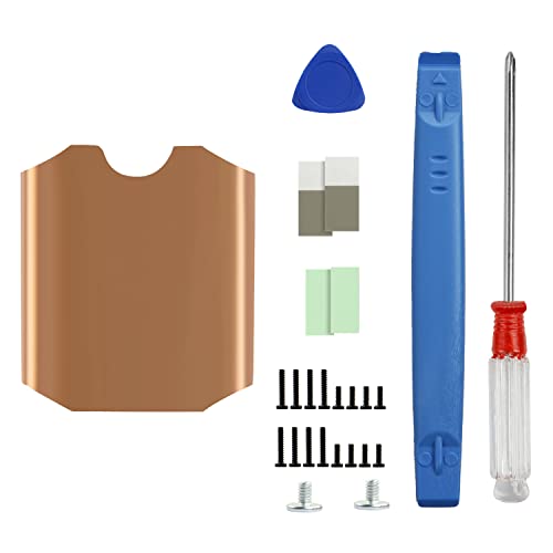JOYJOM Heatsink Thermal Pad for Steam Deck SSD, M.2 2230 NVME SSD Copper Heat Sink Cooling Thermal Pastes Back Cover Opening Tools Back Screws Replacements Screwdriver Repair Kit for Stream Deck SSD - Image 1
