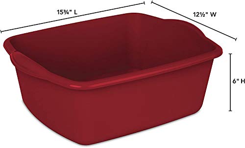 Sterilite Sterlite 12 Quart Dishpan Basin, Multi-Purpose, 15 3/4" x 12 1/2" x 6", Red, 1-Pack - Image 4