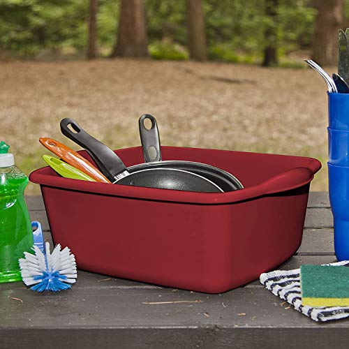 Sterilite Sterlite 12 Quart Dishpan Basin, Multi-Purpose, 15 3/4" x 12 1/2" x 6", Red, 1-Pack - Image 3