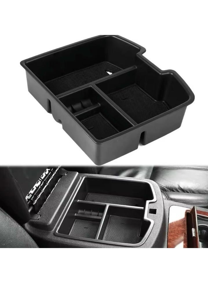 Additional Tools Storage Organizer Inside The Center Armrest Compartment In The Form Of An Organizing Tray Compatible With GM Yukon Chevrolet Tahoe Suburban And Sierra Cars From 2007 To 2014 Model Made Of Plastic And Included With 3 Pieces Of Non Slip Silicone Carpet Easy To Install And Removable - Image 4