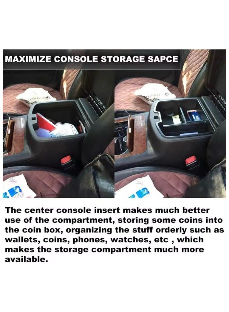 Additional Tools Storage Organizer Inside The Center Armrest Compartment In The Form Of An Organizing Tray Compatible With GM Yukon Chevrolet Tahoe Suburban And Sierra Cars From 2007 To 2014 Model Made Of Plastic And Included With 3 Pieces Of Non Slip Silicone Carpet Easy To Install And Removable - Image 5