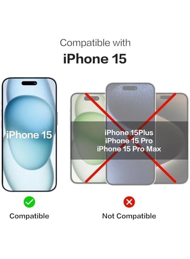 إيروريكس واقي شاشة Smartdevil لهاتف Iphone 15 مقاس 6.1 بوصة، واقي زجاجي مقوى 9H مع إطار سهل التركيب، خالٍ من الفقاعات، صديق للحافظة، عبوة من 3 قطع - Image 2