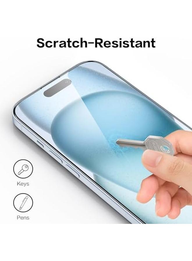 إيروريكس واقي شاشة Smartdevil لهاتف Iphone 15 مقاس 6.1 بوصة، واقي زجاجي مقوى 9H مع إطار سهل التركيب، خالٍ من الفقاعات، صديق للحافظة، عبوة من 3 قطع - Image 5