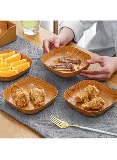 4 PCS Wood Grain Fruit Tray, Sauce Dish, Dinner Accessory, Delicate Dipping Bowls, Sauce Accessory, Convenient Food Dish, Convenient Serving Plate, Food Plate for Dining, Snack, Nuts, 15x15 cm - pzsku/Z7C641DFD60560DA98073Z/45/_/1727256723/9ce97ef4-e971-4d0e-88fc-6fcfc4d0723a