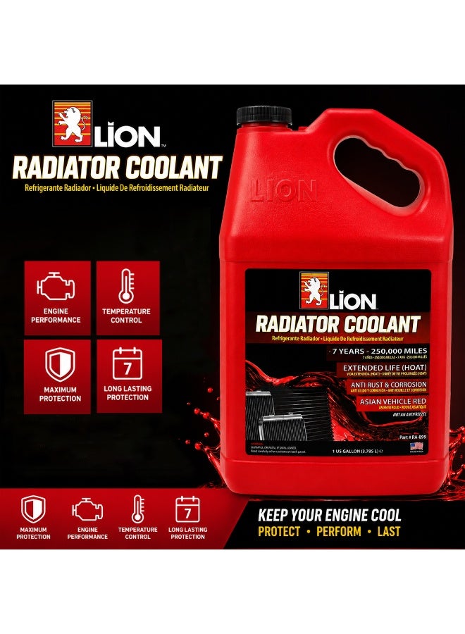 ليون سائل تبريد الرادياتير "ليون" (Lion) - جاهز للاستخدام، عبوة 3.785 لتر - سائل تبريد محرك طويل الأمد ومضاد للصدأ (طقم من 4 عبوات) - Image 2