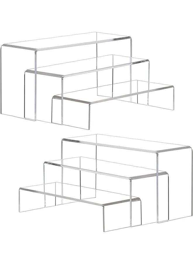 erorex 2 Set Of Large Acrylic Risers Desktop Display Stand For Organize And Decoration  - Image 1