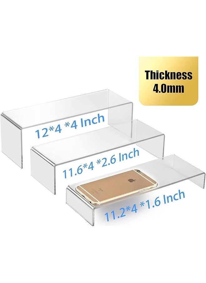 erorex 2 Set Of Large Acrylic Risers Desktop Display Stand For Organize And Decoration  - Image 3
