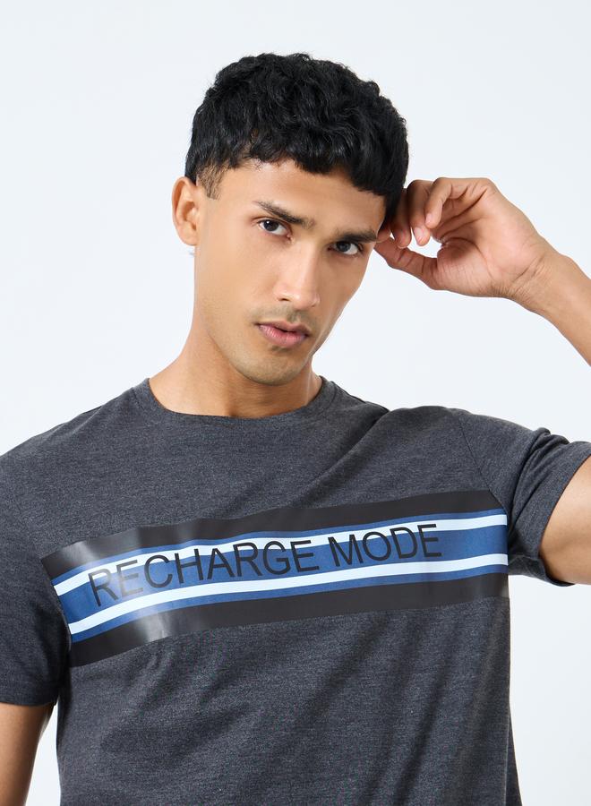 ستايلي طقم بيجامة رجالي مخطط بطبعة شعار ستايلي - Image 3