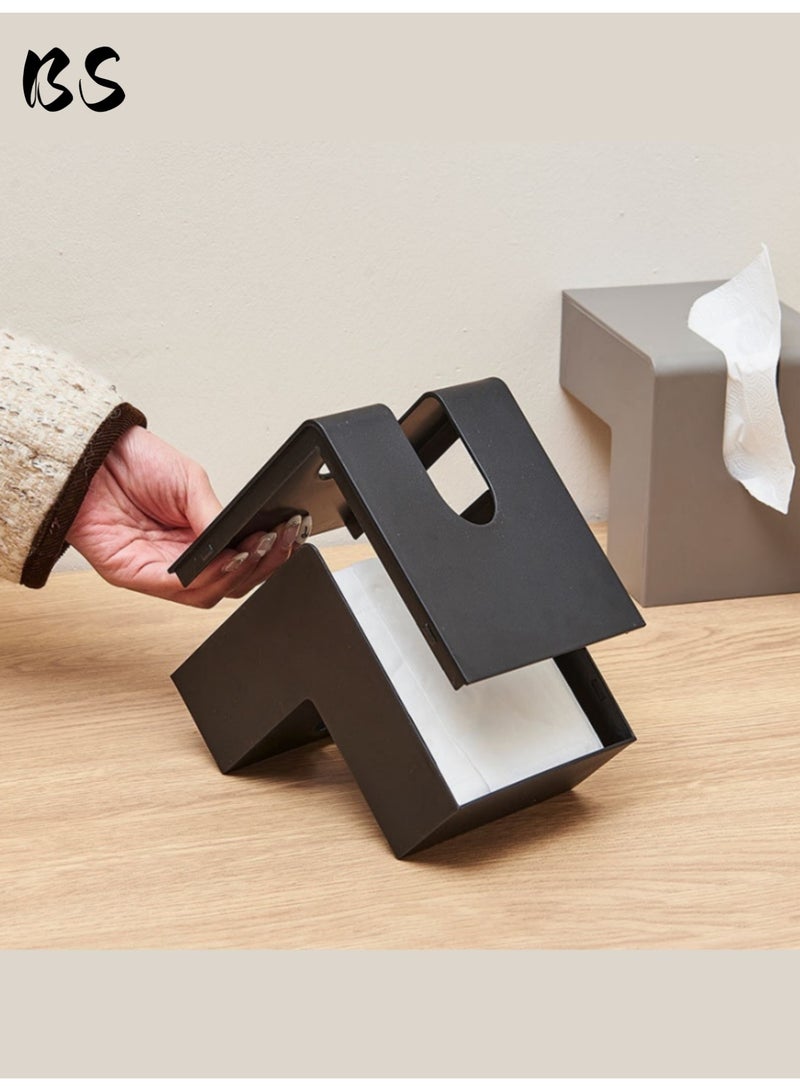 2 pcs Plastic Tissue Box Holder| Bathroom Tissue Storage Box |Waterproof Facial Wipes Storage Box|Fashion Napkin Dispenser Container for Desk Home,Toilet,Bathroom,Kitchen,Office, Restaurant,Car. - Image 1