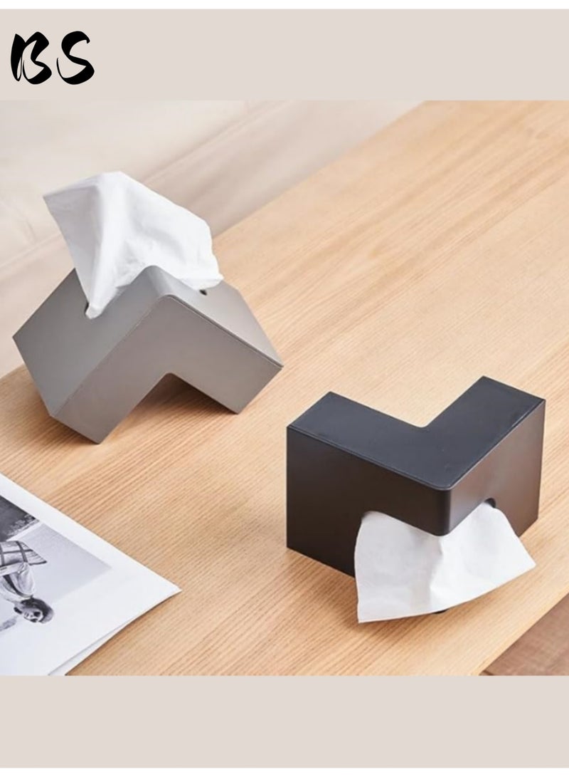 2 pcs Plastic Tissue Box Holder| Bathroom Tissue Storage Box |Waterproof Facial Wipes Storage Box|Fashion Napkin Dispenser Container for Desk Home,Toilet,Bathroom,Kitchen,Office, Restaurant,Car. - Image 2