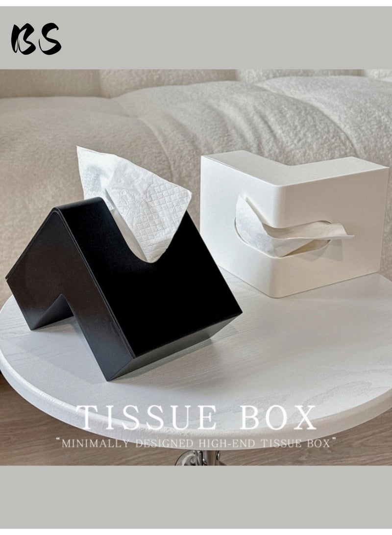 2 pcs Plastic Tissue Box Holder| Bathroom Tissue Storage Box |Waterproof Facial Wipes Storage Box|Fashion Napkin Dispenser Container for Desk Home,Toilet,Bathroom,Kitchen,Office, Restaurant,Car. - Image 3