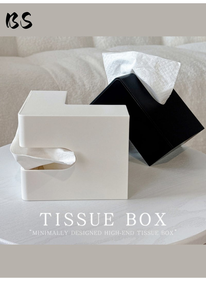 2 pcs Plastic Tissue Box Holder| Bathroom Tissue Storage Box |Waterproof Facial Wipes Storage Box|Fashion Napkin Dispenser Container for Desk Home,Toilet,Bathroom,Kitchen,Office, Restaurant,Car. - Image 5