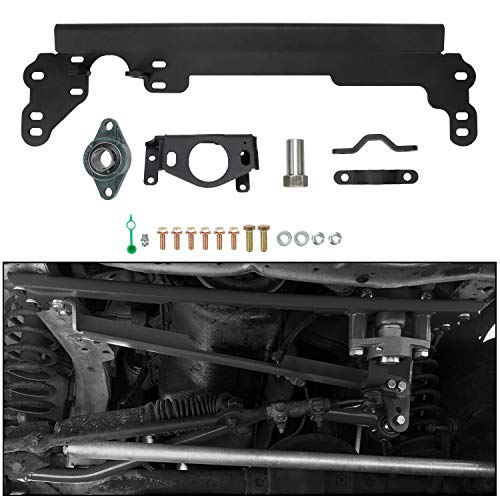 ECOTRIC Steering Box Brace Compatible with 19842001 Cherokee XJ Steel WSector Shaft Support Steel Powder Coated Black