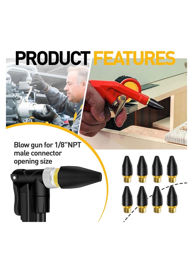 SYOSI Rubber Air Tool For Air Nozzle Tip, 8 Pcs Blow Gun Rubber Tip For Air Tool, Parts Air Nozzle For Air Blow Guns Tool For Air Tool Parts & Accessories Air Blow Guns Tool, Black - Image 5