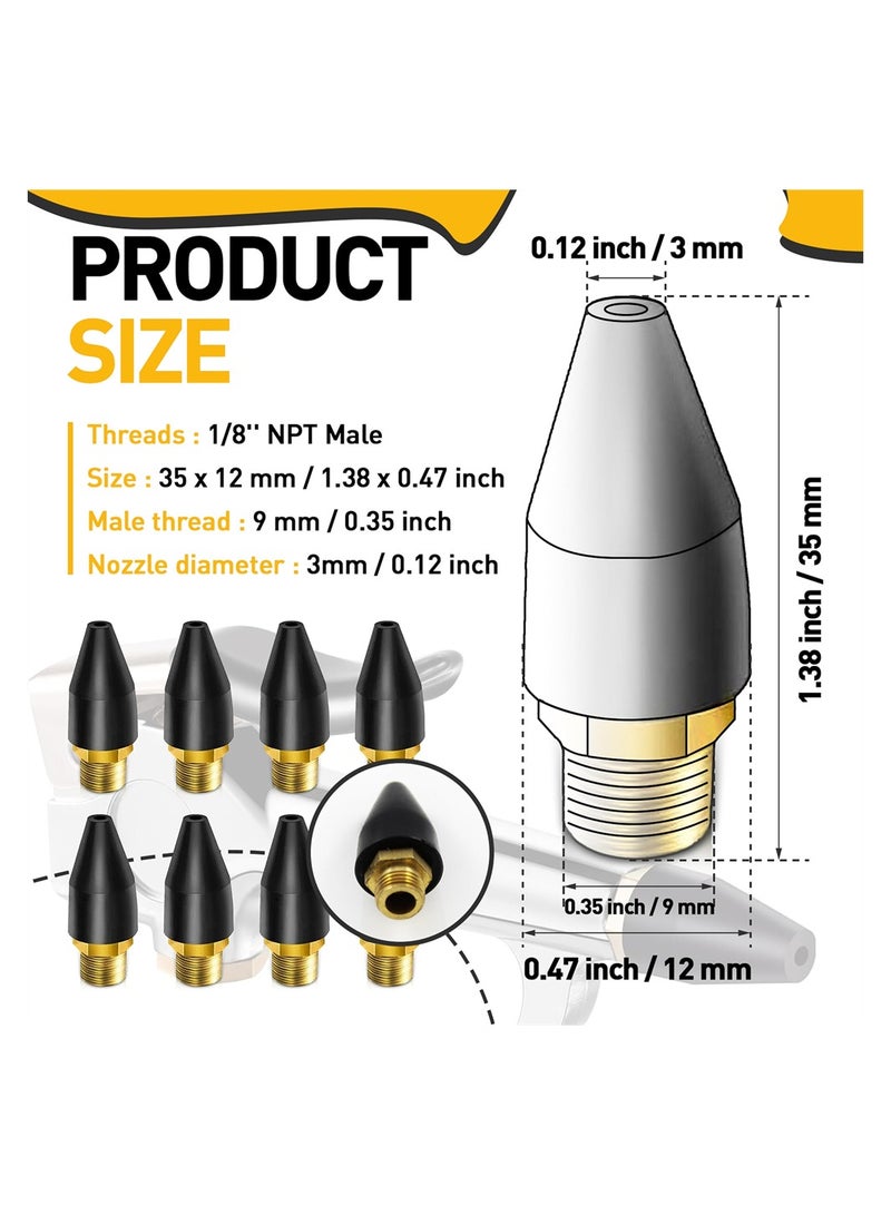 SYOSI Rubber Air Tool For Air Nozzle Tip, 8 Pcs Blow Gun Rubber Tip For Air Tool, Parts Air Nozzle For Air Blow Guns Tool For Air Tool Parts & Accessories Air Blow Guns Tool, Black - Image 3