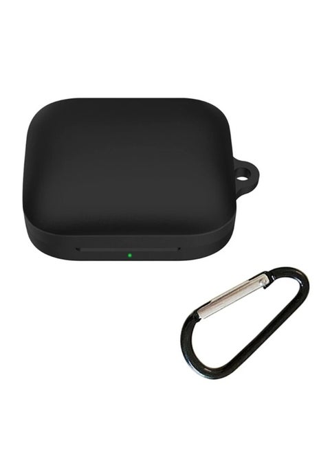 Silicone Carrying Case Earphone Shell Compatible with Oneplus Buds3 Protective Scratch Cover with Carabiner (Black)