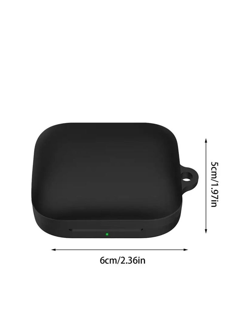 Generic Silicone Carrying Case Earphone Shell Compatible with Oneplus Buds3 Protective Scratch Cover with Carabiner (Black)  - Image 5