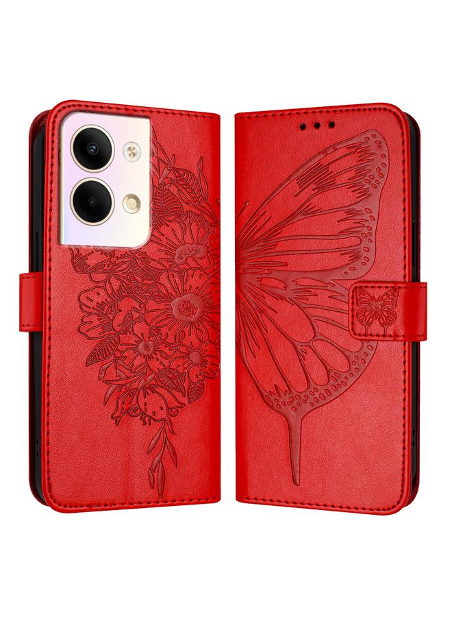 S-TOP Case For OPPO Reno9 5G / Reno9 Pro 5G Embossed Butterfly Leather Phone Case - Image 1
