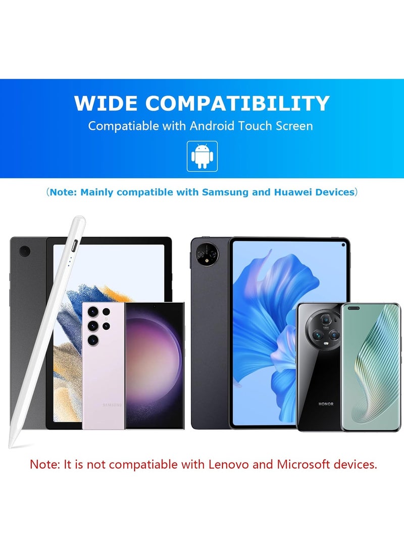 Stylus Pen for iPad 2018–2025, Fast Charging, Palm Rejection, Compatible with iPad 10/9/8/7/6, iPad Mini 7/6/5, iPad Air M3/M2/5/4/3, iPad Pro M4 13"/12.9"/11" – White - Image 4