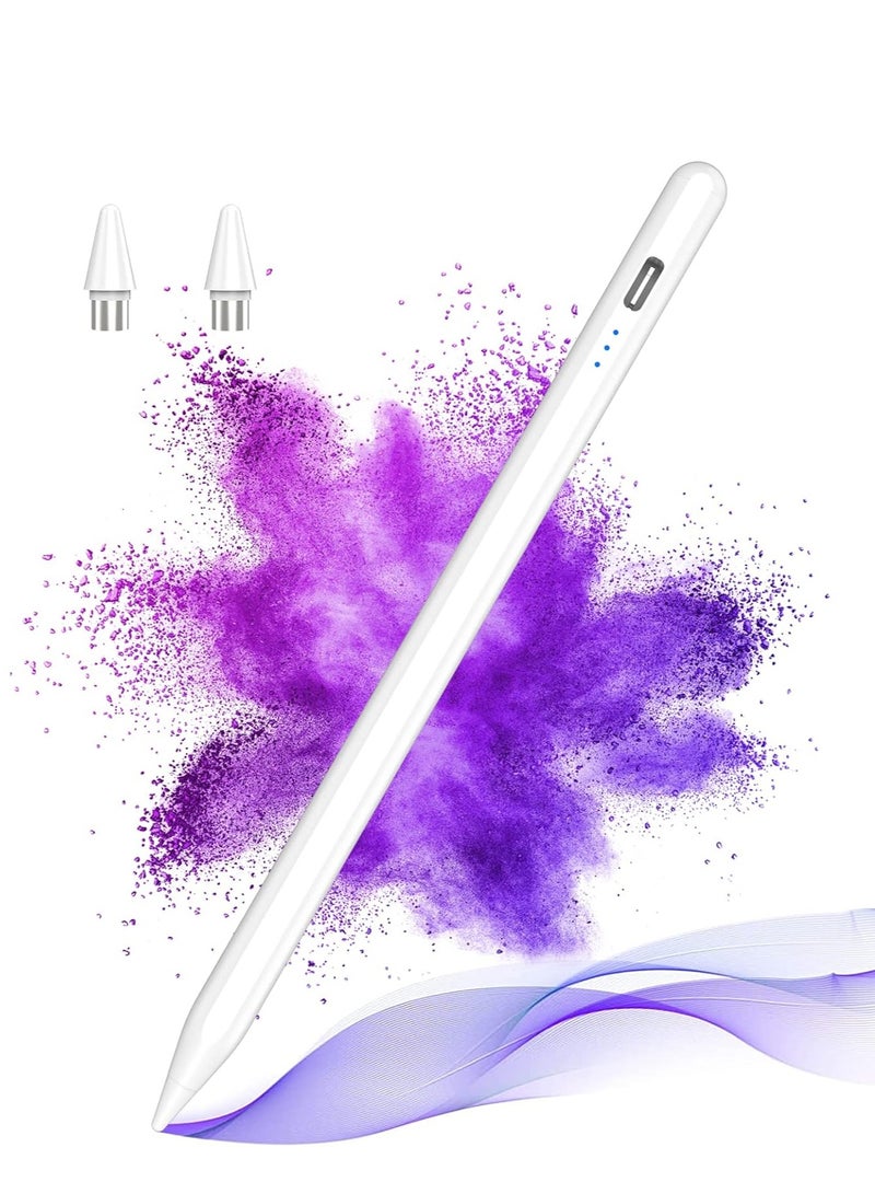 Stylus Pen for iPad 2018–2025, Fast Charging, Palm Rejection, Compatible with iPad 10/9/8/7/6, iPad Mini 7/6/5, iPad Air M3/M2/5/4/3, iPad Pro M4 13"/12.9"/11" – White - Image 1