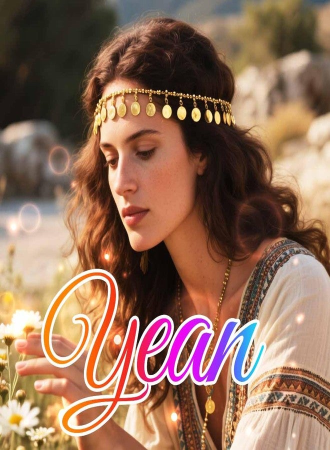 يان طوق رأس يان ذهبي مزين بالترتر، سلسلة رأس بوهيمية للنساء والفتيات (ذهبي، مقاس واحد) - Image 3