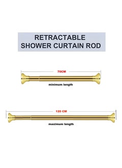 BenQuand Stainless Steel Gold Plated Shower Curtain Rod/No Drilling Tension Curtain Rod/Adjustable Tension Spring/Telescopic Curtain Pole/Easy Install Wardrobe Pole (Gold, 70-120 cm)  - Image 5