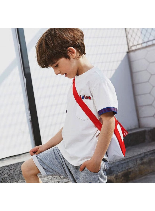 Mqd Kids Boys And Girls Pure Cotton Summer Stylish Short Sleeve T-Shirt White Benbai 130 - Image 1