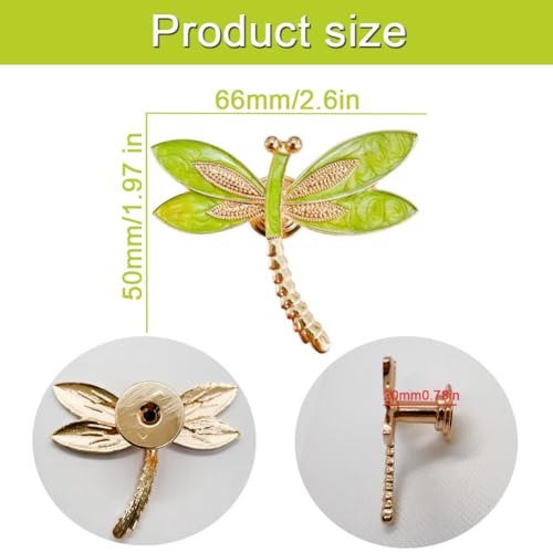 Sdjdhej Unique Dragonfly Knobs 6 Pcs Zinc Alloy Lovely Animal Knobs Single Hole Handle for Door Closet Drawer Cupboard Dresser Wardrobe Furniture Kitchen Modern Home Office Cyan - Image 3