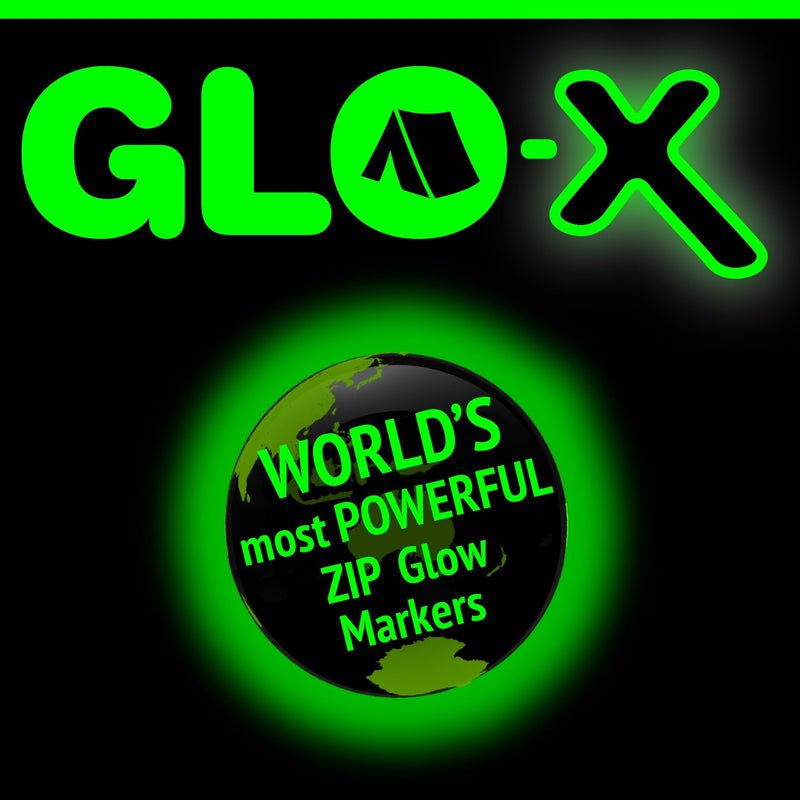 GLO-X Glow Zipper Pulls - Pack of 12 - Luminous Glow in The Dark Zip Pull Extension Tag Camping Accessories for Tent Backpacks Luggage Jackets Purses Handbags. 12+ Hours Fluorescent Glow - Image 4
