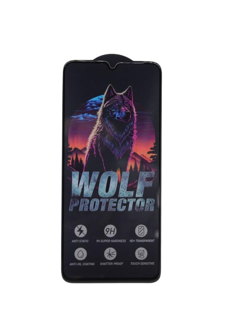 Wolf Protector Design Tempered Glass Screen Protector for Samsung Galaxy A07 - Clear & Black - Image 1