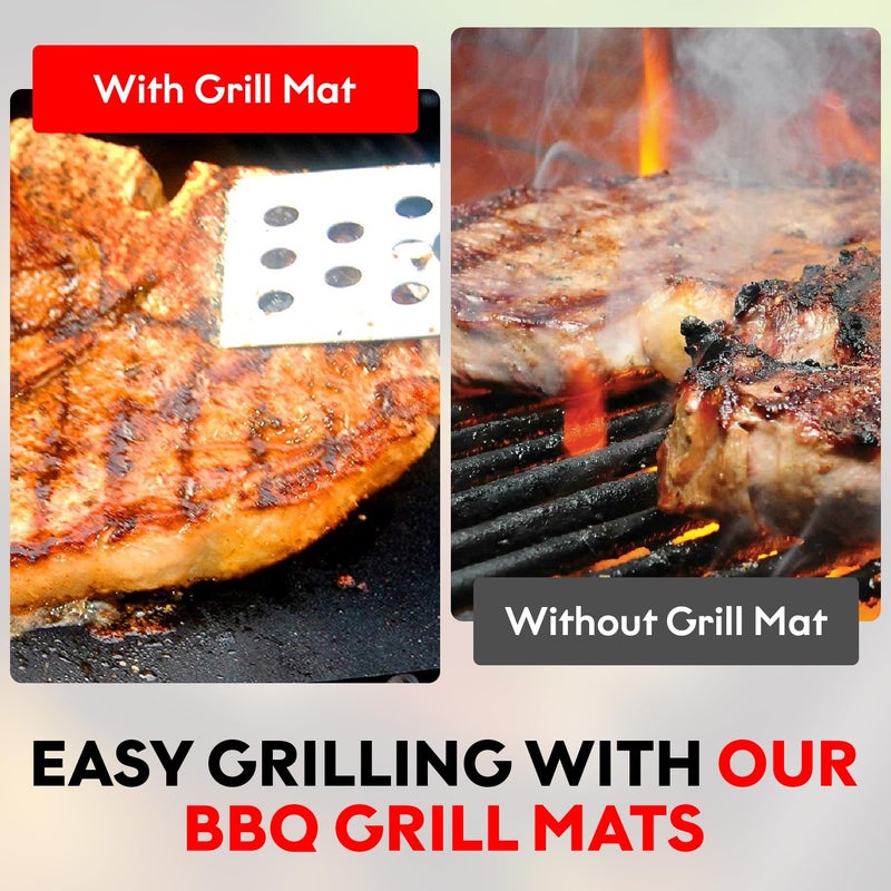 Grill Magic BBQ Grill Mat Set of 3-100% Nonstick Large Grilling Sheets - Heavy Duty Cooking Mats for Outdoor Grill Charcoal, Gas or Electric - Reusable, Extra Thick and Easy to Clean - 15.75 x 13 - Image 5