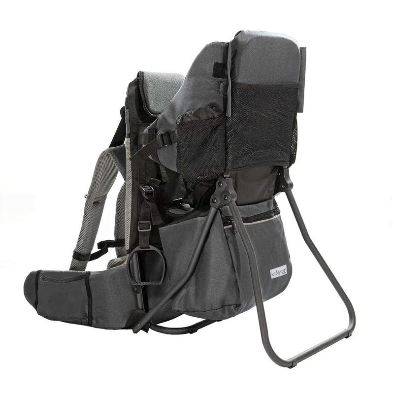 ClevrPlus Cross Country Baby Backpack Carrier Grey Toddler Hiking Backpack with Comfortable Seat Adjustable Straps  Belt Foldable Frame Lightweight Large Capacity Child Carrier for Outdoor - Image 1