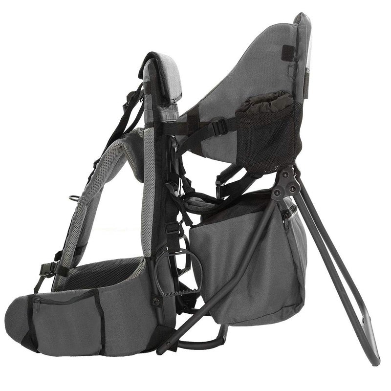ClevrPlus Cross Country Baby Backpack Carrier Grey Toddler Hiking Backpack with Comfortable Seat Adjustable Straps  Belt Foldable Frame Lightweight Large Capacity Child Carrier for Outdoor - Image 4