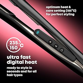 REVAMP Enigma Radiance Ionic Wide Hair Straightener ExtraWide Plate Straighteners for One Stroke Styling Curved Design for Lasting Waves Curls Salon Professional Ceramic Hair Straightener - Image 5
