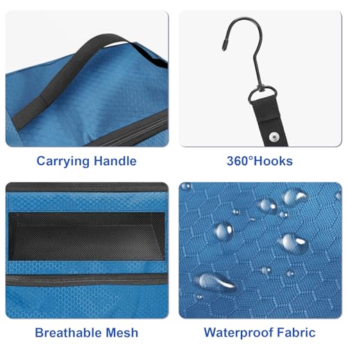 Olosar Suitcase Organizer, Travel Luggage Organizer Portable Hanging Travel Shelves Collapsible Hanging Compression Packing Cubes for Carry on Suitcase,Blue - Image 3