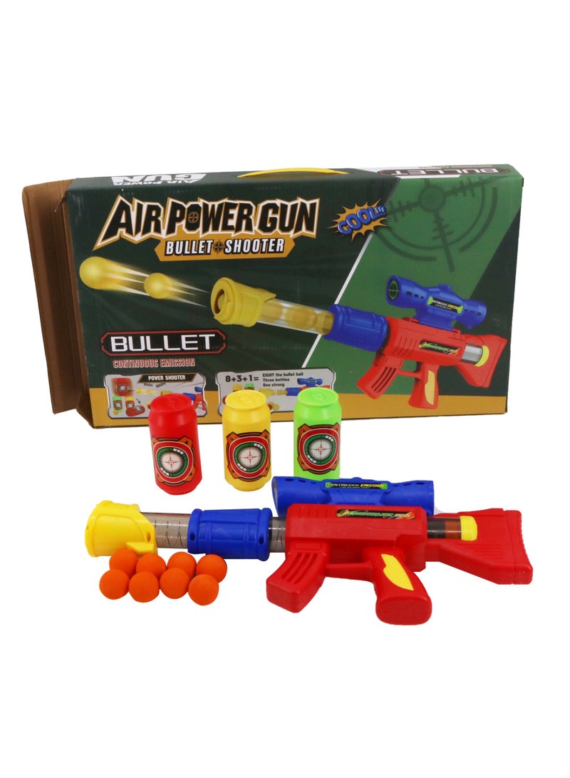 FUNFY FYSBG001 Aerodynamic Soft Bullet Toy Gun with 8 Soft Ball Bullets and 3 Cans |Foam and Plastic | Air Popper Perfect for Target Practice and Promising Thrill and Safe Shooting | For Kids - Image 2