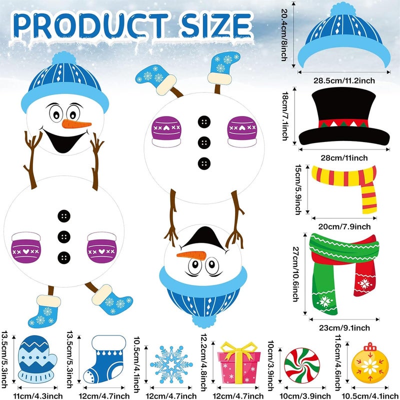 Containlol 68 Pcs Christmas Bulletin Board Decorations DIY Winter Snowman Cutouts Christmas Classroom Bulletin Board with Glue Xmas Decor for Classroom School Winter Theme Party Supplies - Image 2